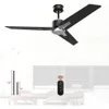 52 Inch Outdoor Ceiling Fan Without Light - Black Finish, 3 Blades, 3 Speeds - Ideal for Patios, Bedrooms, and Living Rooms