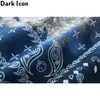 Dark Icon Blue Tie Dye Bandana Hawaiian Shirts Men Summer Vintage Street Oversized Men's Shirt Man Blouse