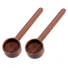 2 piezas de mango largo Coffee Scoop Black Nuez cucharada Madre de madera Medición para frijoles o té 240410