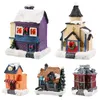 Juldekorationer LED Light House Model Winter Snow Scene Landscape for Home Ornament Xmas Gift Navidad Noel Nytt år 2024