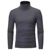 Frühjahr Herbst Winter Herren Thermals Langschläfe Roll Rollkragenpullover T-Shirt Solid Color Tops Männlich schlank