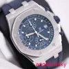 AP Moissanite Wrist Watch Royal Oak Offshore 26238st Blue Plate Chronograph Mens Automatic Machinery Swiss célèbre montre des diamètres de luxe 42 mm