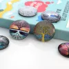 boomkoelkastmagneetbos 30 mm glas kristal ronde natuurlijk landschap magnetische sticker decoratieve koelkastmagneten