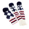 3 Pcs Knitted Sock Golf Club Head Covers Headcovers Protect Set With Number 1,3,5 For Driver & Fairway Wood Headcover