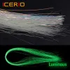 Icerio 0,37 mm Luminous Flashabou Tinsel Glow Fly Bindmaterial für Stahlkopf -Streamer Fliegen Assist Haken Jigs Bucktail Lure