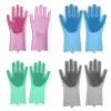 1Pair Silicone Arbetshandskar Borsta för kök Tvätt Magic Silicone Dish Washing Gloves Hushållsverktyg