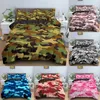 Camuflagem 3D Conjunto de cama de impressão de camuflagem Tampa de edredom de colcha (tamanho completo da rainha e tamanho da rainha)