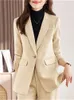 Damespakken Yitimuceng Slim Blazers For Women 2024 Mode Turn Down Collar Long Sleeve Coats Office Ladies Single Button Casual Jacket