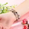 MI Band 7 6 5 Bracelet de bijoux élastique de sangle pour Xiaomi Mi Band 8 Band Accessoires Band Watch pour femmes avec une perle en pierre naturelle