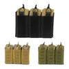 Molle Mag Pouch Tactical Magazine Pouch Elastic Open-Top Triple Mag Pouch Holder Carrier för M4 M14 M16 AK AR Hunting Camping