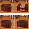 Vintage Metal Lock Wood Storage Boxes Traditionella kinesiska retro Treasure Chest Classic Desktop Jewelry Case254T