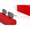 2024 Lunettes de soleil en métal de mode Métal Square sans lunettes de soleil C Luxury Mens Sungass Carter Sun Glasses Brand OCULOS DE SOL Good With Box