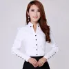 Jurken Fashion Trend White Shirt Dames lange mouw top 2024 Nieuwe lente en herfst nieuwe Korean Vneck professioneel bodem shirt