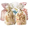 50 pezzi creativo packaging in plastica sacca floreale per matrimoni a favore della borsa per biscotti cioccolato imballaggio confezione da regalo per decorare forniture