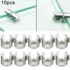 10pcs en alliage de zinc étagère de support de support des pinces à serrage Clip étagères chromées polies 6-12 mm pour réparer le verre de salle de bain