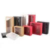 10pcs Kraft Paper Box Transparent PVC Cover Gift Box Cartons Boxes Paxkaging Toddler Shoes Packaging Box