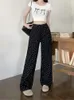 Jeans feminino Spring Summer Summer Polca Print Long Long Pant Women Women High Moda de Moda Casual Ladies calças coreanas