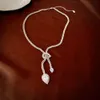 Sier Needle kidaid Diamond Drop Drop Necklace Necklace String French Light Retaid Accorings High