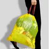 100-stcs/lot draagbare vuilnisbage opbergzak huis keukenkwaliteit plastic drawstring prullenbak met hoge capaciteit taging type afvaltas