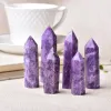 1pc Natural Crystal Point Lapidolite Healing Obelisk Purple Quartz Tower Ornament for Home Decor Reiki Energy Stone Pyramid Regalo