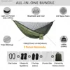 Hängematten 2-Personen-Camping mit Mückennetzen natürliche Wanderung Ultra-Licht Ausrüstung Erwachsener Gartenmöbel Hangersq für Erwachsene