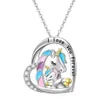 Nuovo unicorno creativo con simpatico cavallo a forma di cuore Amore Acqua Diamante Collana