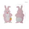 Sac à bonbon de lapin de Pâques avec cartes de vœux Pâques Pâques Bunny Carrot Bag Sac Cons de plastique Transprant