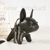 Keychains Lanyards Designer French Bulldog Car Keychain Pendant Cuir French Bulldog Pendre sac Pendre Couple de porte-clés IC5K