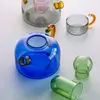 Creatief contrasterende kleur Hoge temperatuur resistent glazen mok theepot filter Small Mug Teapot huishoudfornuis theepot kettle 240409