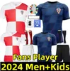 2024 EURO COP CROATIA Soccer Jersey New 2024 Croatie National Team 24 25 Camisa de futebol Homens Kit Kit Set Home White Away Men Blue Men Uniforme