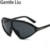 Lunettes de soleil surdimensionnées Punk One-Piece Shield Men 2024 Squêtes de soleil carrés pour femmes Big Frame Eyewear Shades UV400