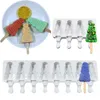 Julgran dessertverktyg Ice Cakesicle Tray Summer Silicone Popsicle Molds och 50st Sticks Kitchen Ice Cream Forms