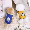 Roupas de vestuário de roupas de cachorro Camisa de estimação Cato de gato respirável cor de desenho animado cães estampados colete xs-2xl