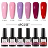 Rosalind 6st Gel Nail Polish Base Top Coat Hybrid Lack Set Semi Permanent Nail Art Glitter UV Gel Polish Nail Kit 15 ML