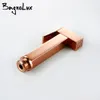 Bagnolux Square Rose Gold Titanium 구리 구리 벽 장착 브래킷 호스 통합 은폐 된 Bidet 세트 수도꼭지