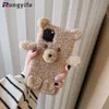 Furry Plush Bear Warm Phone Case для Samsung Galaxy Note 20 Ultra A11 M11 A41 A21 A21S J7 J2 Prime J6 J4 Plus Teddy Soft Cover