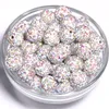 10pcs/lot AB White Rhinestones Crystal Beads Disco Ball Bracelet Charms Beads for Wholesale Handmade Craft Jewelry Making DIY