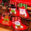 1ピースの赤いクリスマスギフト収納ソックスシカ雪だるまギフトバッグサンタクロースストレージソクキング装飾ハンギングペンダントおもちゃ人形ギフト