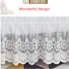 Schöne zarte Weihnachtsfest Edelweiss Muster Jacquard Craft Rüfeln Spitzenbettrock mit starkem elastischen Gürtel -15 -Zoll -Tropfen