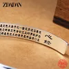 Zdadan 925 Bracelet de lettrage vintage en argent sterling 8 mm bracelet ouvert pour femmes pour femmes accessoires de bijoux de mariage 240408