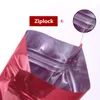 100pcs brilhantes bolsas de armazenamento de ziplock de alumínio vermelho de alumínio