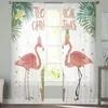 Flamingo Cactus laisse du rideau en tulle pour la chambre de salon pour le rideau transparent du balcon