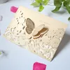 1 bit Pearlescent Paper Wedding Decorations Laser Cut Farterfly Invitation Cards Kit för Wedding Bridal Shower Paper Card