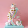 Unicorn Cake Topper Brithday Cake Rainbow Unicorn impreza Zapasy babythower Brithday Party Decor Dzieci