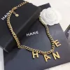 Modieuze 18K vergulde roestvrijstalen kettingen Choker Letter Pendant Statement mode dames ketting bruiloft sieraden