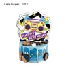 Retro Throwback Cupcake Toppers 80s 90s Theme Birthday Party Cake Decorations Radio BoomBox Cupcake Topper Decade Party Favors