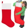 42 cm kerstkousen Kazen Santa Claus Sock Kids Candy Gift Holder Tassen Hangende ornament voor kerstboom Nieuwjaar Party Decors