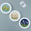 DIY Flowers Plants Pattern Embroidery Set Needlework Tools Printed Beginner Embroidery Round Cross Stitch Kit Sewing Craft Kit