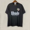 RH Designers Mens Rhude Shirt broderie T-shirts for Summer Mens Tops Letter Polos Shirt Womens Tshirts Vêtements à manches courtes Large PLU 100% coton 357 78