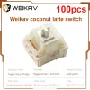 الملحقات 100pcs Weikav Coconut Latte Switch مفاتيح لوحة المفاتيح الميكانيكية Hifi seiyuu mahjong الصوت 5pin المحور الخطي mx switch diy custom